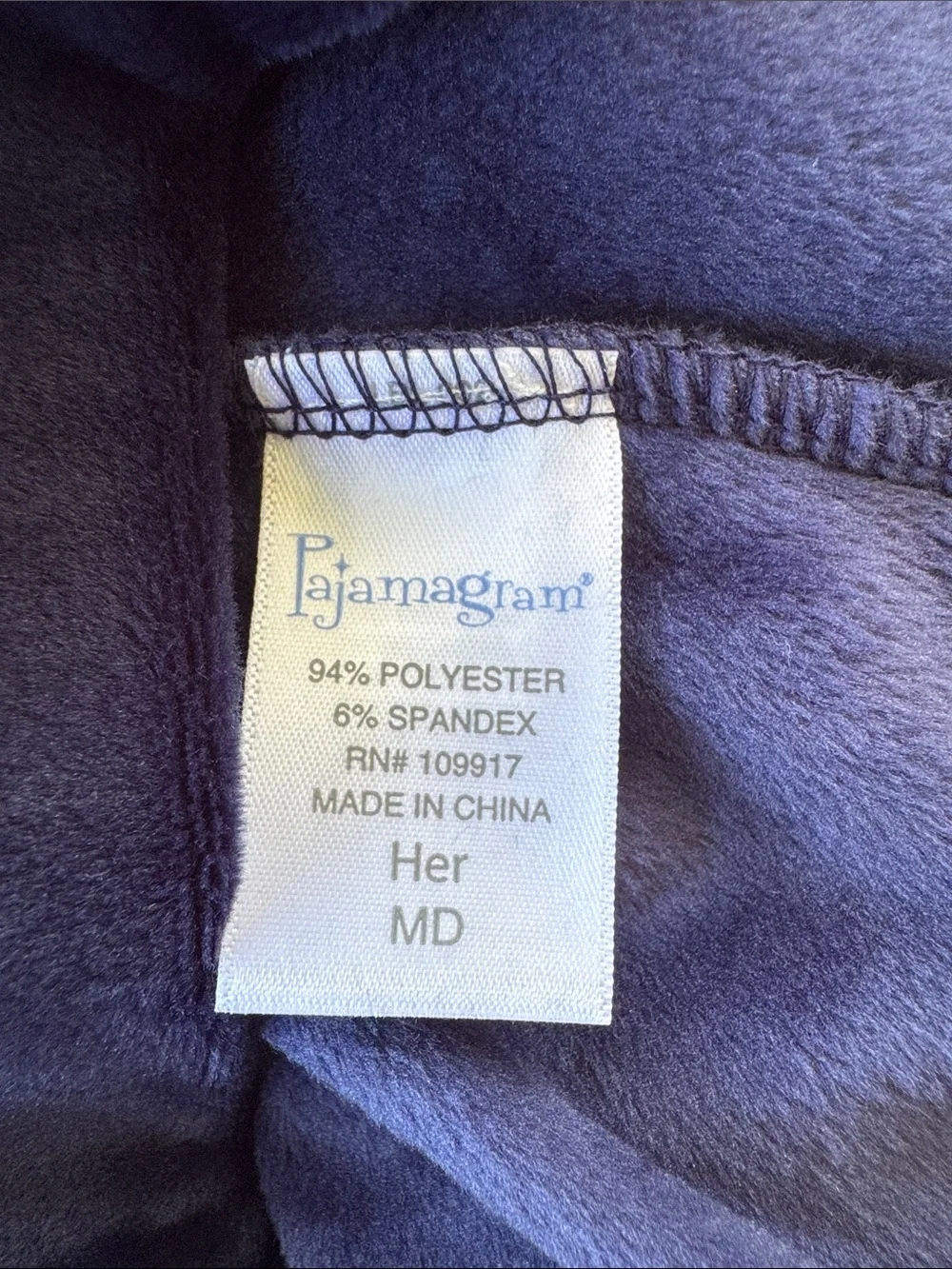 Pajamagram navy blue velour matching wide leg pants hoodie lounge set medium